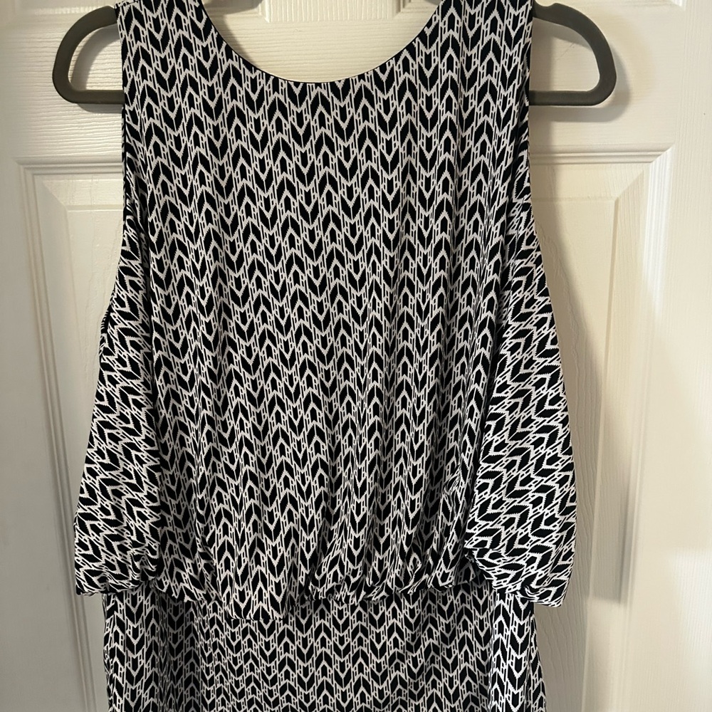 Lane Bryant Black and White Patterned Blouse